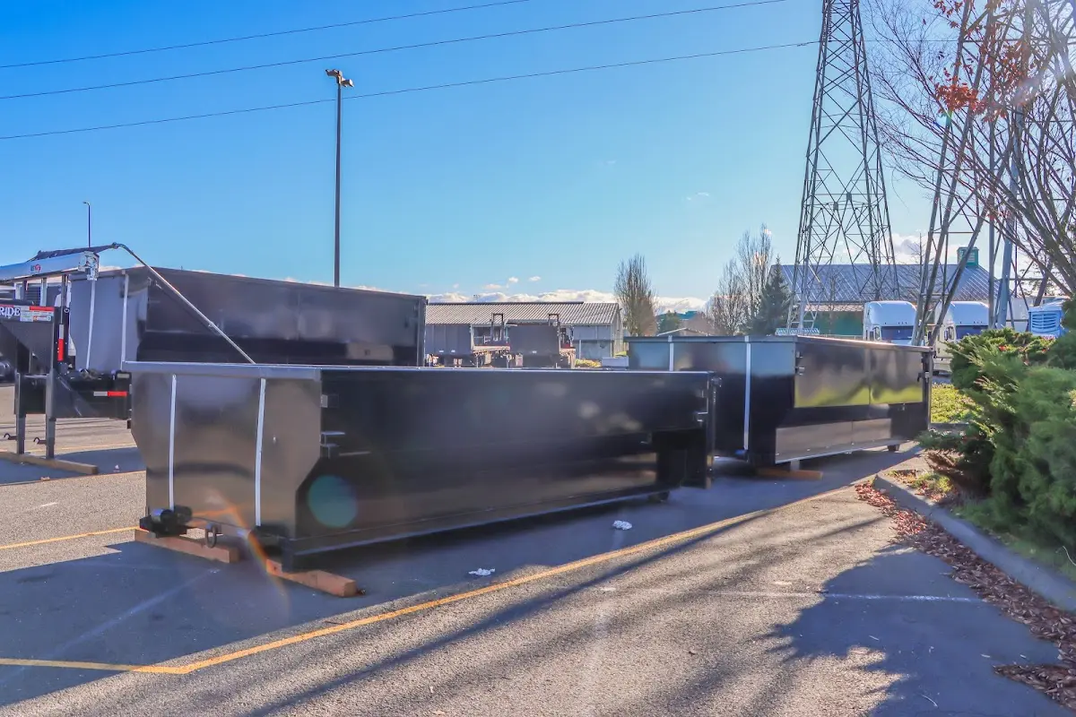 Roll-off dumpster ready for waste disposal at job site for 12 Yard Dumpster Rental in Savage